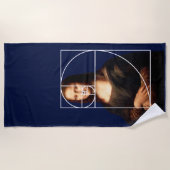 Leonardo da Vinci Mona Lisa Fibonacci Sequence Strandtuch (Vorderseite)