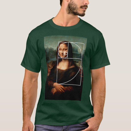 Leonardo da Vinci Mona Lisa Fibonacci Sequence T-Shirt (Vorderseite)
