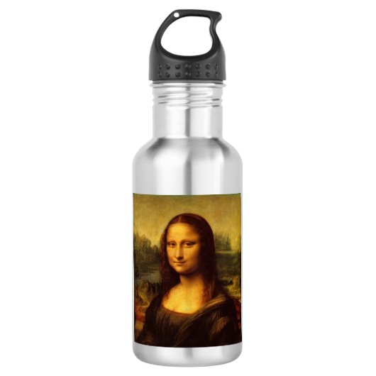 Leonardo Da Vinci Mona Lisa Kunstmalerei Edelstahlflasche (Vorderseite)