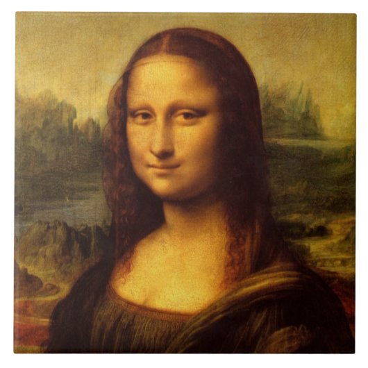 Leonardo Da Vinci Mona Lisa Kunstmalerei Fliese (Vorderseite)