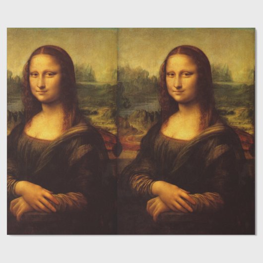 Leonardo Da Vinci Mona Lisa Kunstmalerei Geschenkpapier (Flach)