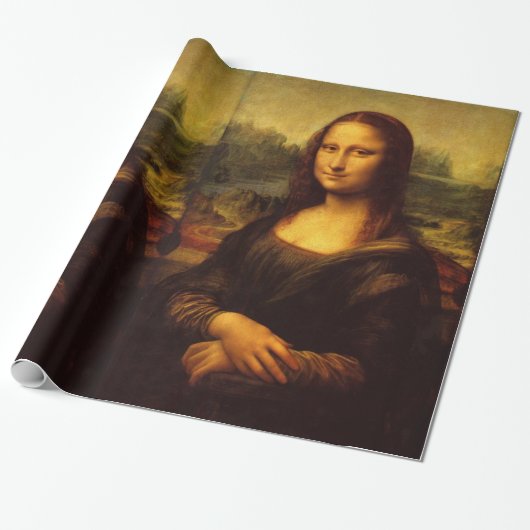 Leonardo Da Vinci Mona Lisa Kunstmalerei Geschenkpapier (Ungerollt)