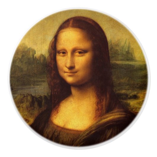 Leonardo Da Vinci Mona Lisa Kunstmalerei Keramikknauf (Vorderseite)