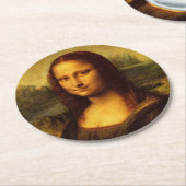 Leonardo Da Vinci Mona Lisa Kunstmalerei Runder Pappuntersetzer (Angewinkelt)