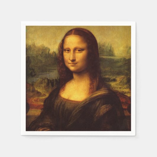 Leonardo Da Vinci Mona Lisa Kunstmalerei Serviette (Vorderseite)