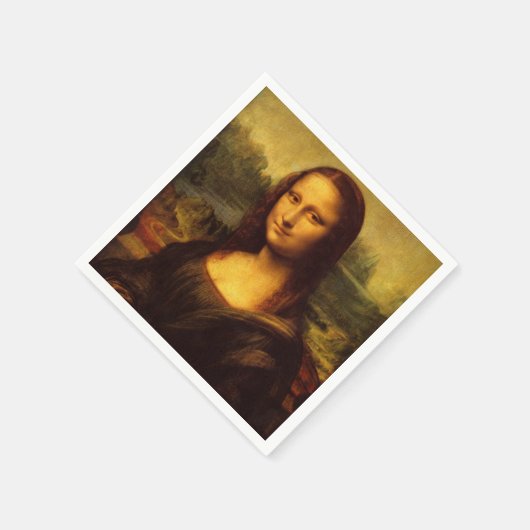Leonardo Da Vinci Mona Lisa Kunstmalerei Serviette (Ecke)