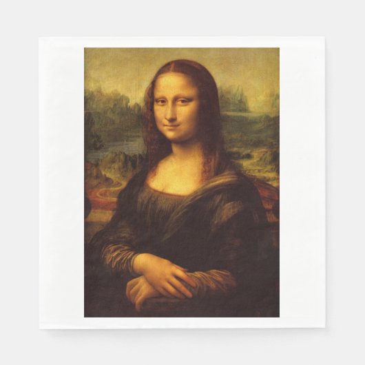 Leonardo Da Vinci Mona Lisa Kunstmalerei Serviette (Vorderseite)