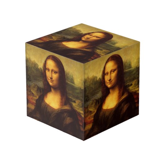 Leonardo Da Vinci Mona Lisa Kunstmalerei Würfel (Vorderseite Schrägansicht)