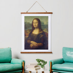 Leonardo Da Vinci, Mona Lisa, La Gioconda Wandteppich Mit Holzrahmen