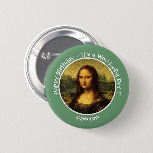 Leonardo da Vinci Mona Lisa Party Collection Button (Vorne & Hinten)