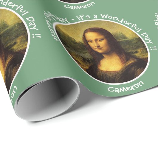 Leonardo da Vinci Mona Lisa Party Collection Geschenkpapier (Rolleneckpunkt)