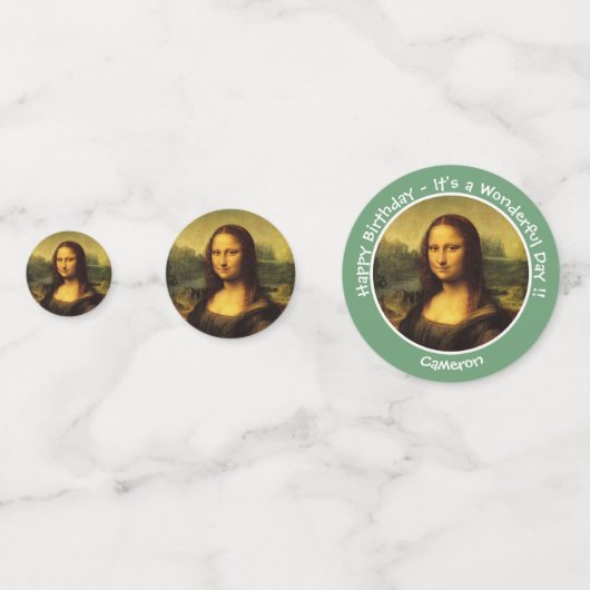 Leonardo da Vinci Mona Lisa Party Collection Konfetti (Rückseiten)