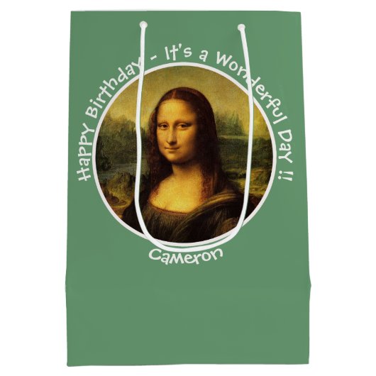 Leonardo da Vinci Mona Lisa Party Collection Mittlere Geschenktüte (Rückseite)