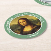 Leonardo da Vinci Mona Lisa Party Collection Runder Pappuntersetzer (Angewinkelt)