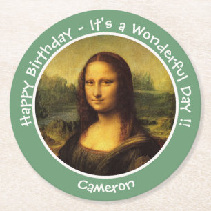 Leonardo da Vinci Mona Lisa Party Collection Runder Pappuntersetzer