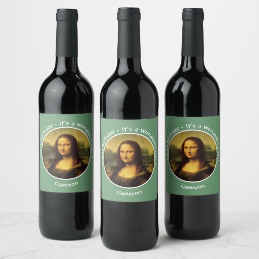 Leonardo da Vinci Mona Lisa Party Collection Weinetikett (Flaschen)