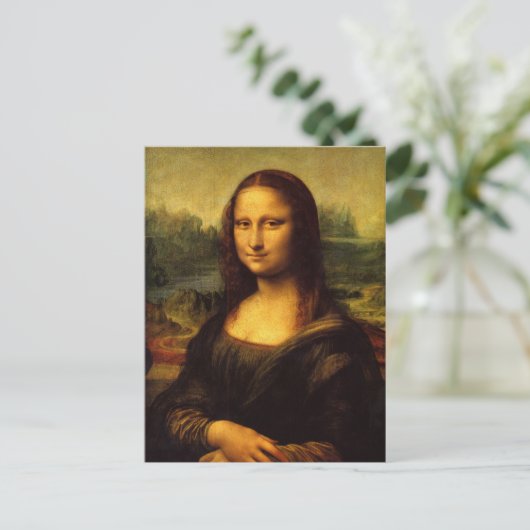 Leonardo Da Vinci Mona Lisa Postkarte (Stehend Vorderseite)