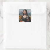 Leonardo da Vinci | Mona Lisa Quadratischer Aufkleber (Tasche)