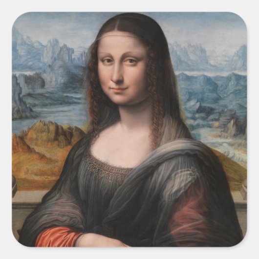 Leonardo da Vinci | Mona Lisa Quadratischer Aufkleber (Vorderseite)