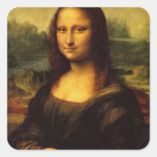 Leonardo da Vinci, Mona Lisa Quadratischer Aufkleber