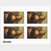 Leonardo Da Vinci' Mona Lisa Rechteckiger Aufkleber (Blatt)