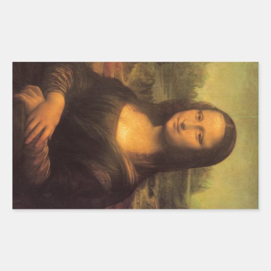Leonardo Da Vinci' Mona Lisa Rechteckiger Aufkleber (Vorderseite)