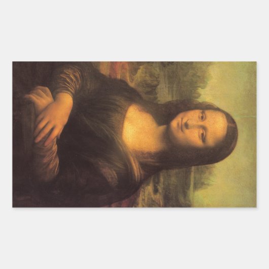 Leonardo Da Vinci' Mona Lisa Rechteckiger Aufkleber (Vorderseite)