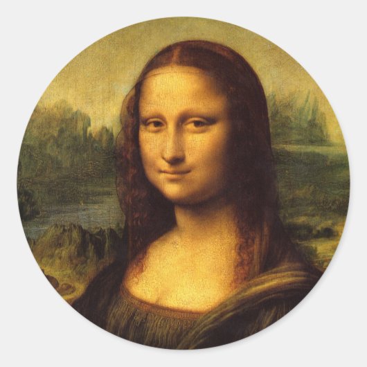 Leonardo Da Vinci Mona Lisa Runder Aufkleber (Vorderseite)