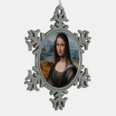 Leonardo da Vinci| Mona Lisa Schneeflocken Zinn-Ornament (Links)