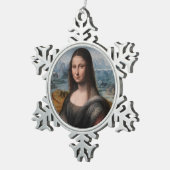Leonardo da Vinci| Mona Lisa Schneeflocken Zinn-Ornament (Rechts)