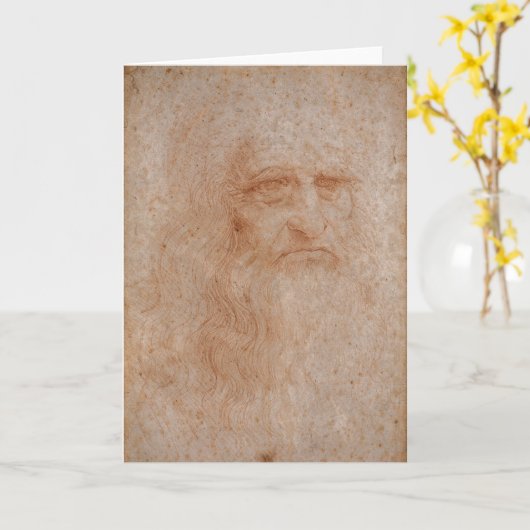 Leonardo Da Vinci, mutmaßliches Selbstportrait Karte (Gelbe Blume)