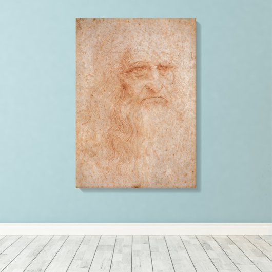 Leonardo Da Vinci, mutmaßliches Selbstportrait Leinwanddruck (Insitu (Holzboden))