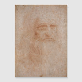 Leonardo Da Vinci, mutmaßliches Selbstportrait Magneteinladung (Vorderseite)