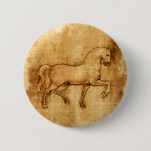 Leonardo da Vinci-Pferdekunst Button (Vorderseite)