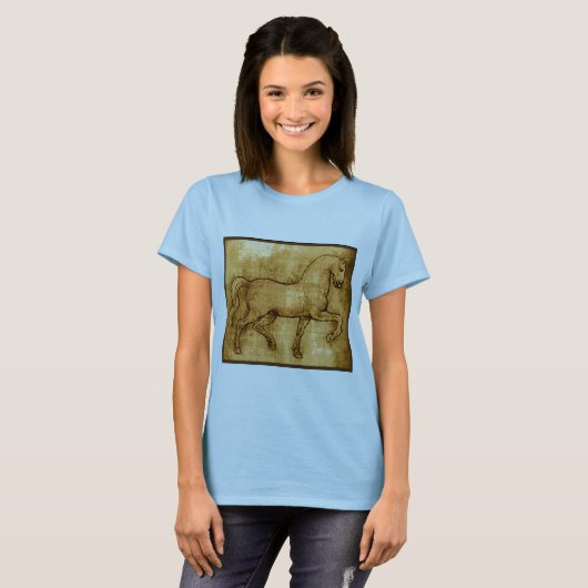 Leonardo da Vinci-Pferdekunst T-Shirt (Vorne ganz)