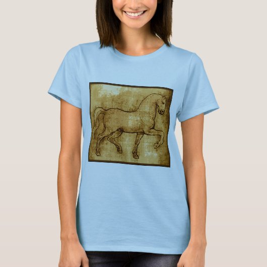 Leonardo da Vinci-Pferdekunst T-Shirt (Vorderseite)