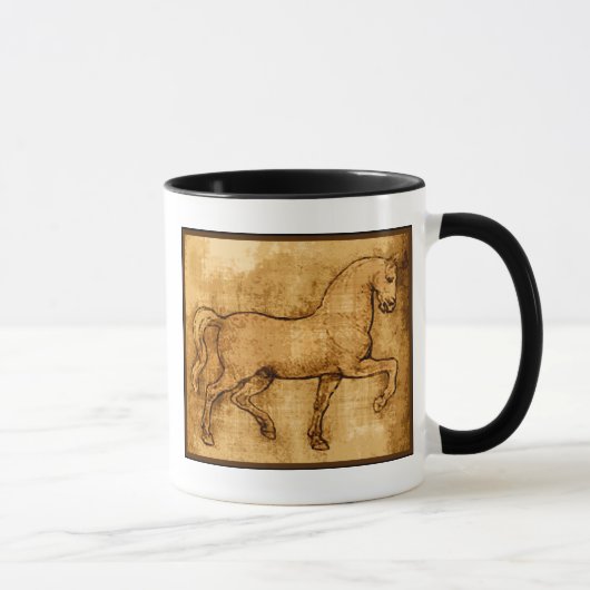 Leonardo da Vinci-Pferdekunst Tasse (Rechts)
