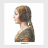 Leonardo da Vinci Portrait La Bella Principessa Aufkleber (Blatt)