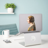 Leonardo da Vinci Portrait La Bella Principessa Aufkleber (Laptop auf Schreibtisch)