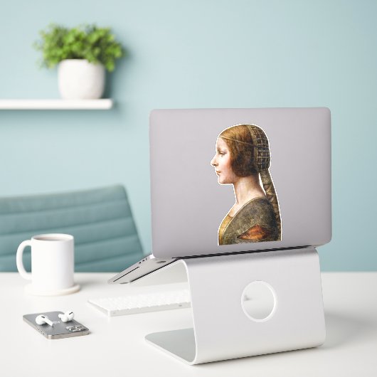 Leonardo da Vinci Portrait La Bella Principessa Aufkleber (Laptop auf Schreibtisch)