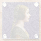 Leonardo da Vinci Portrait La Bella Principessa Glasuntersetzer (Rückseite)