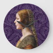 Leonardo da Vinci Portrait La Bella Principessa Große Wanduhr (Vorderseite)