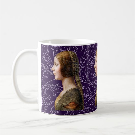 Leonardo da Vinci Portrait La Bella Principessa Kaffeetasse (Links)
