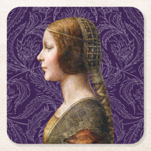 Leonardo da Vinci Portrait La Bella Principessa Rechteckiger Pappuntersetzer