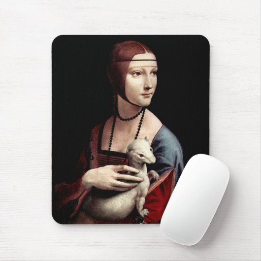 Leonardo da Vinci - Porträt einer Dame mit Ermine Mousepad (Mit Mouse)