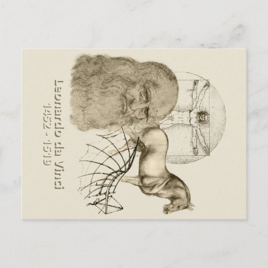 Leonardo da Vinci Postkarte (Vorderseite)