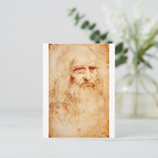 Leonardo da Vinci, purported self-portrait. Postkarte (Stehend Vorderseite)