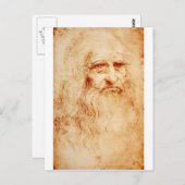 Leonardo da Vinci, purported self-portrait. Postkarte (Vorne/Hinten)