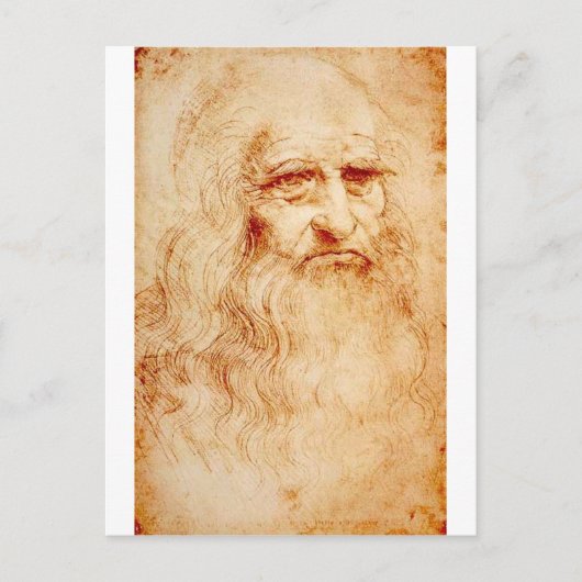 Leonardo da Vinci, purported self-portrait. Postkarte (Vorderseite)