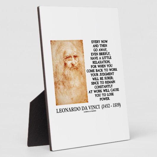 Leonardo da Vinci Relaxation Work Judgment Power Fotoplatte (Seite)